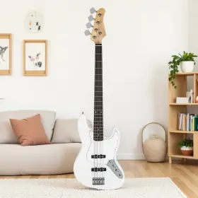 Jt-09119046 Jutoop 4-string Jazz Bass Electric Guitar Set - Basswood Body Ss Pickups And White