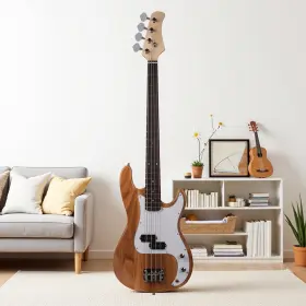 Jt-11892997 Jutoop 4-string P-bass Electric Guitar - Basswood Dual Open Ss Pickups Natural And Amp