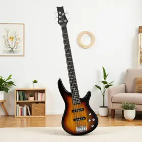 Jt-24315311 Jutoop Ib 5-string Electric Bass Guitar Set - Basswood Body Ss Pickups Amp And Sunburst