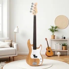 Jt-32814801 Jutoop 4-string P-bass Electric Guitar Set - Basswood Fretless Ss Pickups And Natural
