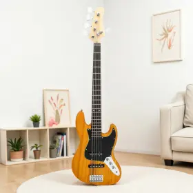 Jt-41429481 Jutoop 5-string Jazz Bass Electric Guitar Set - Basswood Body Ss Pickups And Yellow