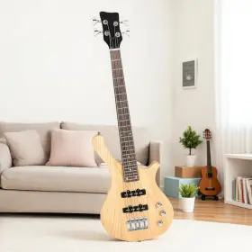 Jt-52028913 Jutoop 4-string Electric Bass Guitar Set - 36-inch Mahogany Body Ss Pickups And Natural