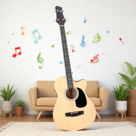 Jt-04338146 Jutrend 4-string Acoustic Bass Guitar With Eq Set - Cutaway Basswood Body And Gloss Natural
