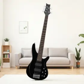 Jt-08061210 Jutrend Ib 5-string Electric Bass Guitar Set - Basswood Body Black And Open Hh Pickups