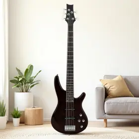 Jt-87926291 Jutrend Ib 5-string Electric Bass Guitar Set - Basswood Body Dark Brown And Ss Pickups
