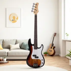 Jt-94799869 Jutrend 4-string P-bass Electric Guitar - Basswood Sunburst Dual Open Ss Pickups And Amp