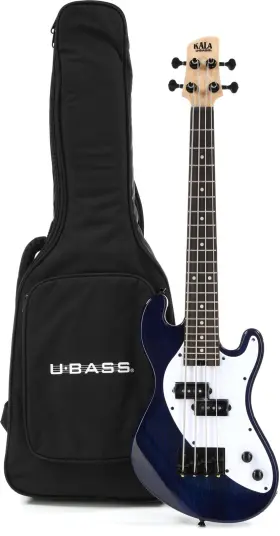 Kala 810054345022 Solidbody U-bass Electric Bass Guitar - Sapphire Blue Sweetwater Exclusive