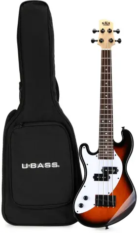 Kala 812040011096 Solidbody U-bass Left-handed Electric Bass Guitar - Tobacco Sunburst