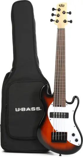 Ubass-sb5-tb-fl Kala Solidbody Fretless U-bass 5-string Electric Bass Guitar - Tobacco Burst