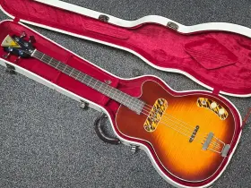 K162v Kay Vintage Reissue Hollow Body Sunburst Electric Bass With Case -used- G737
