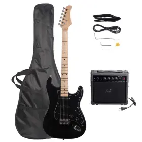 Kcelarec 762102127848 Electric Guitar 39 Inch Complete Beginner Starter Kit Full Size With 20w Amp