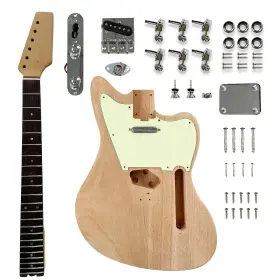 Kgd 746566699370 Ja Diy Electric Guitar Kit Mahogany Body And Maplp Neck Rosewood Fretboar