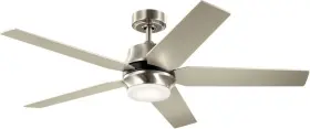 Kichler 783927000109 56 Inch Brahm Led Ceiling Fan With Etched Cased Opal Glass In Satin Blac