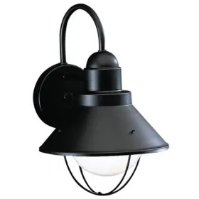 Kichler 783927012959 Seaside 12 Inch 1 Light Outdoor Wall With Glass Globe Black
