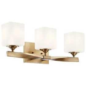 Kichler 783927017176 Marette 23 Inch 3 Light Vanity With Satin Etched Cased Opal Glass