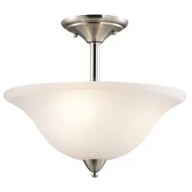 Kichler 783927350501 Nicholson 16 Inch 3-light Brushed Nickel Hallway Transitional Semi-flush Mount Ce