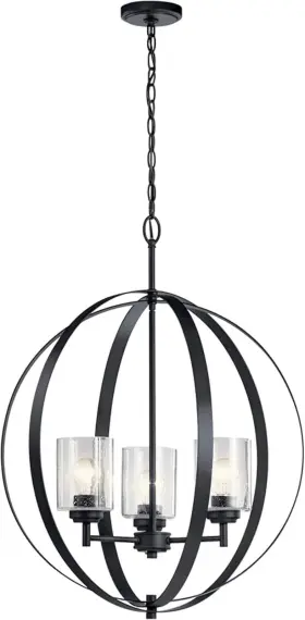Kichler 783927574525 Winslow 3-light Pendant Chandelier With Clear Seeded Glass Kitchen Isla