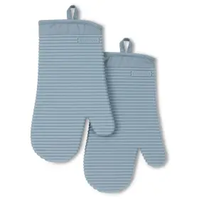O2013117tdka Kitchenaid 216bl Oven Mitts Silicone Soft Ribbed 7.5 X13 Fog Blue 2-pack 7.5x13