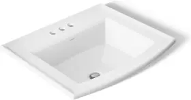 2356-4-0 Kohler 650531506689 Archer 22-3/4 Inch Rectangular Drop-in Bathroom Sink White
