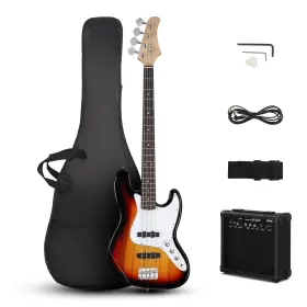 Jbass120 Ktaxon Electric Bass Guitar With 20watt Amplifier 4 String Right Handed Electri