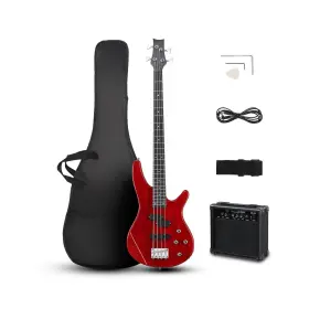 Kt-ib-555 Ktaxon Electric Bass Guitar 4 String With 20 Watt Amplifier Pj T