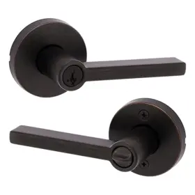 Kwikset 883351939232 Halifax Entry Door Handle With Lock And Key Secure Round Keyed