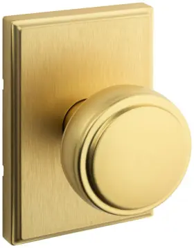 Kwikset 883351991704 720soktrct Sora Passage Door Knob Set With Rectangle Rose Satin Brass