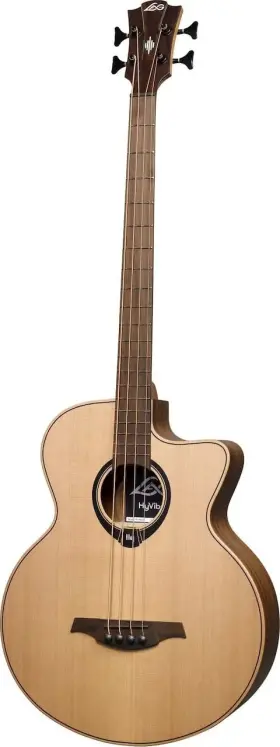Hv10bce Lag Guitars Hyvibe 10 Acoustic Bass Cutaway Satin