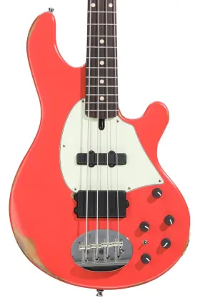 4414-rm-fr-rlc Lakland Usa Classic 44-14 Bass Guitar - Fiesta Red