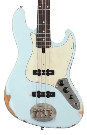 4460usc-rm-rw-sb-rlc Lakland Usa Classic 44-60 Aged Bass Guitar - Sonic Blue Sweetwater Exclusive