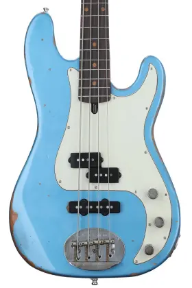 4464pjusc-rm-rw-lpb-rlc Lakland Usa Classic 44-64 Pj Bass Guitar - Aged Lake Placid Blue Sweetwater