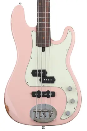 4464pjusc-rm-rw-sp-rlc Lakland Usa Classic 44-64 Pj Aged Bass Guitar - Shell Pink Sweetwater