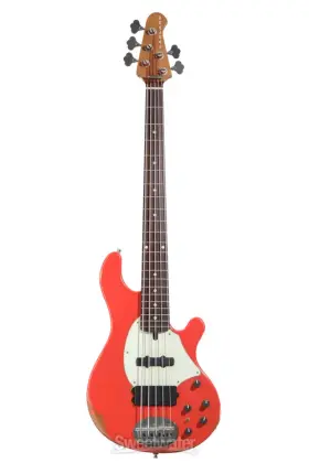 5514-rm-fr-rlc Lakland Usa Classic 55-14 5-string Bass Guitar - Aged Fiesta Red With Rosewood
