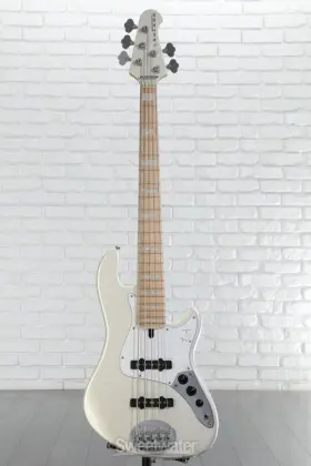 Dj5-m-wp Lakland Skyline Darryl Jones Dj-5 5-string Bass Guitar - White Pearl With Maple