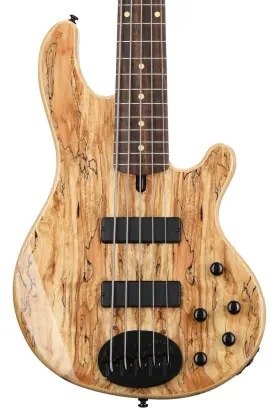 L5501dspaltrw Lakland Skyline 55-01 Deluxe Spalted Maple Bass Guitar - Natural With Indian