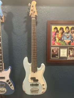 P50012 Lakland Usa Classic 55-64 Pj Aged Bass Guitar - Sonic Blue