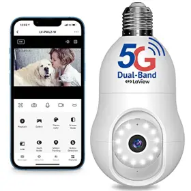 Laview 192728013698 4mp Bulb Security Camera 5g& 2.4ghz Wifi