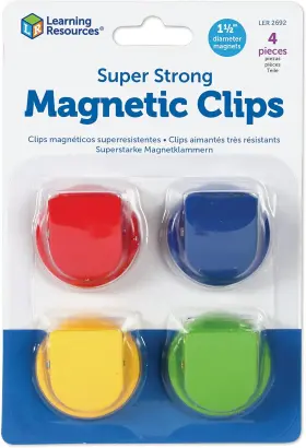Ler2692 Learning Resources Inc Super Strong Magnetic Clips Set Of 4 Holds Up To 20 Po
