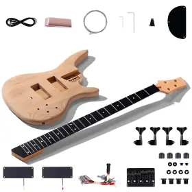 Leo Jaymz 765279842279 Diy Electric Bass Guitar Kits -roasted Ash Body Roasted Maple Neck