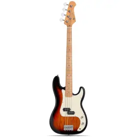 Pb-400 Leo Jaymz 765569993568 4 String 34 Inch Scale Electric P Bass Guitar Mahogany Body Maple Finger