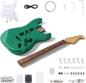 Yg-001 Leo Jaymz Diy St Style Electric Guitar Kits Spray-painted St-metallic Green