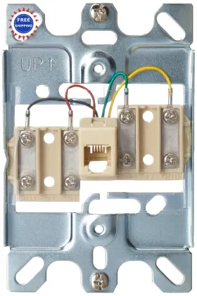 C0256-ss Leviton Telephone Wall Phone Wallplate Surface Mount Jack 1 Modular 6p4c