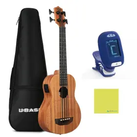 Liquid Audio 810139693659 Kala Nomad Acoustic-electric U Bass Bundle With Kkbl Klipz Tuner In Blue A