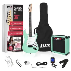 Lyxegbk36gr Lyxpro 36 Inch Electric Guitar And Kit For Kids With 3/4 Size Beginner S Amp