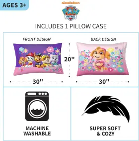 Ne5188 Manufacturing Company Inc Kids Bedding Super Soft Microfiber Reversible Pillowcase 20 In X 30 Paw