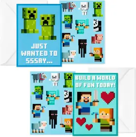 5etv1023 Marketing Company Llc Office Minecraft Valentines Day Cards And Stickers For Kids School 24 Classroom Valent