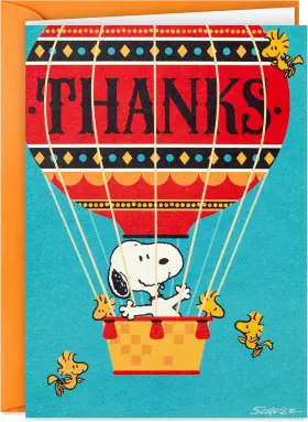 5stz1195 Marketing Company Llc Office Peanuts Thank You Cards Snoopy In Hot Air Balloon 20 With Envelopes