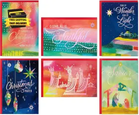5xpx2460 Marketing Company Llc Office Religious Boxed Christmas Card Assortment Star Of Wonder 36 Cards And Envelope