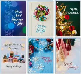 5xpx2469 Marketing Company Llc Office Traditional Boxed Christmas Card Assortment 36 Cards And Envelopes Bottle Brus