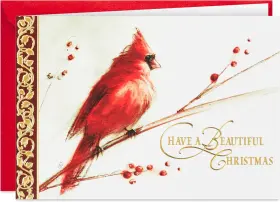 5xpx2693 Marketing Company Llc Office Boxed Christmas Cards Painted Cardinal 40 And Envelopes Beautiful Ch